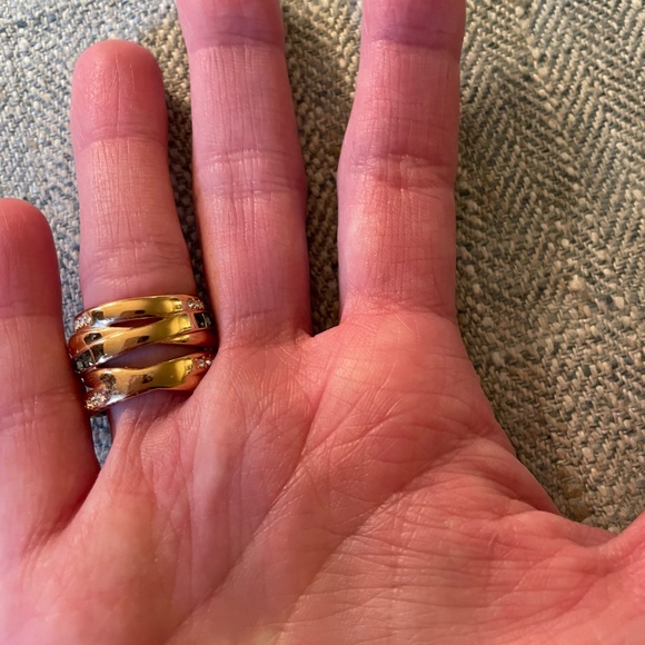 Swarovski Ring Dynamic Dark Crystal Rose Gold Sz 5 - Picture 3 of 8